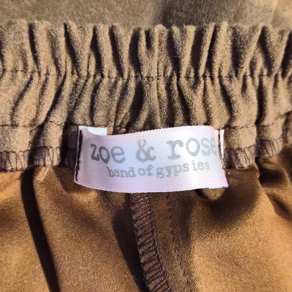 Zoe & Rose Band of Gypsies Faux Suede Ruffle Hem High Waist Shorts Camel M - Picture 4 of 8